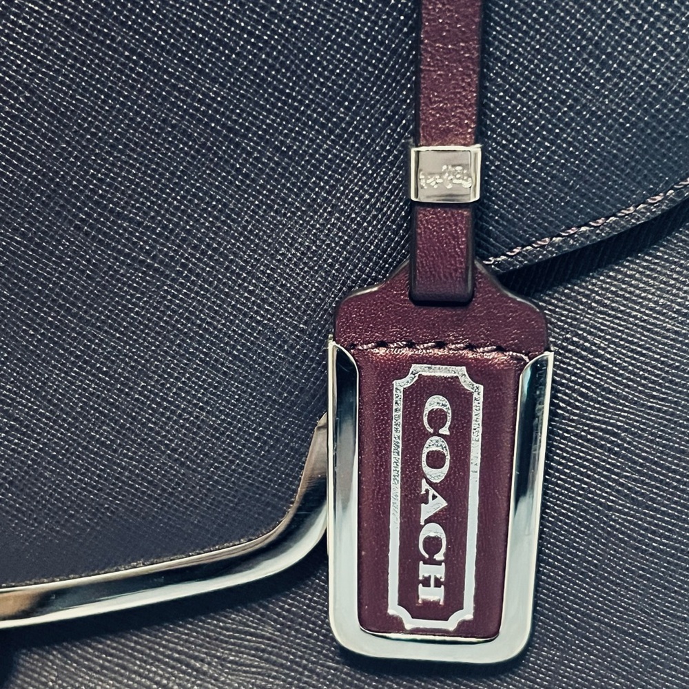 Coach Purple Two-Tone Leather Women's Bag - Picture 3 of 13